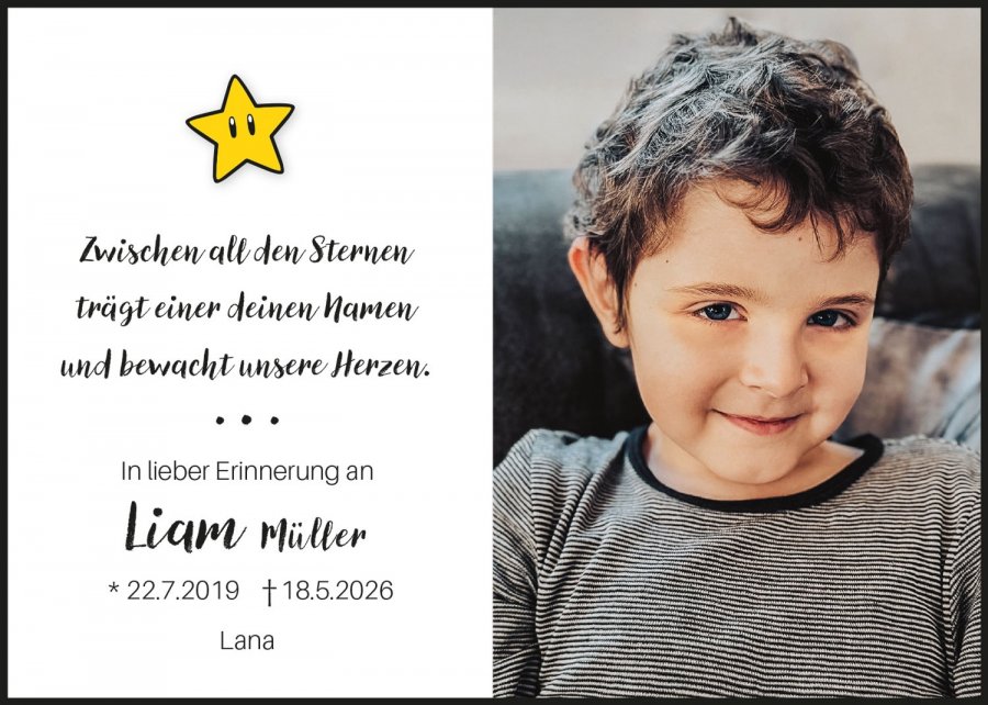 Sterbebild: Liam Müller