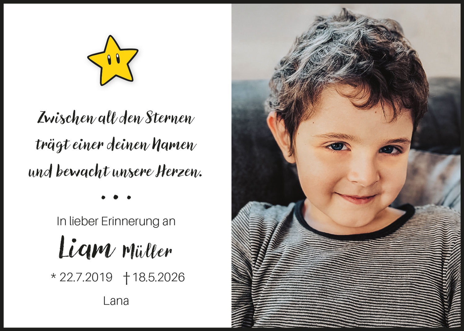 Sterbebild: Liam Müller
