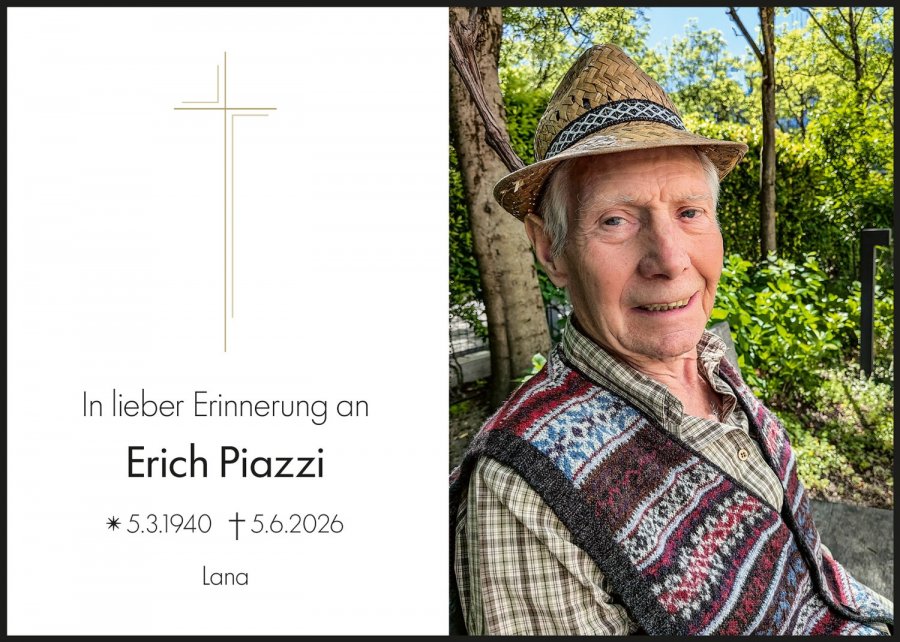 Sterbebild: Erich Piazzi