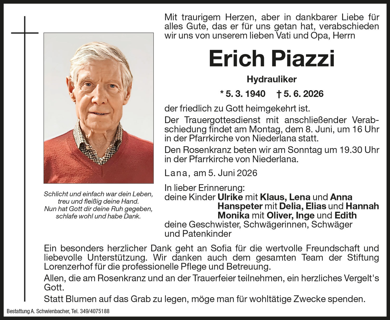 Medien: Erich Piazzi