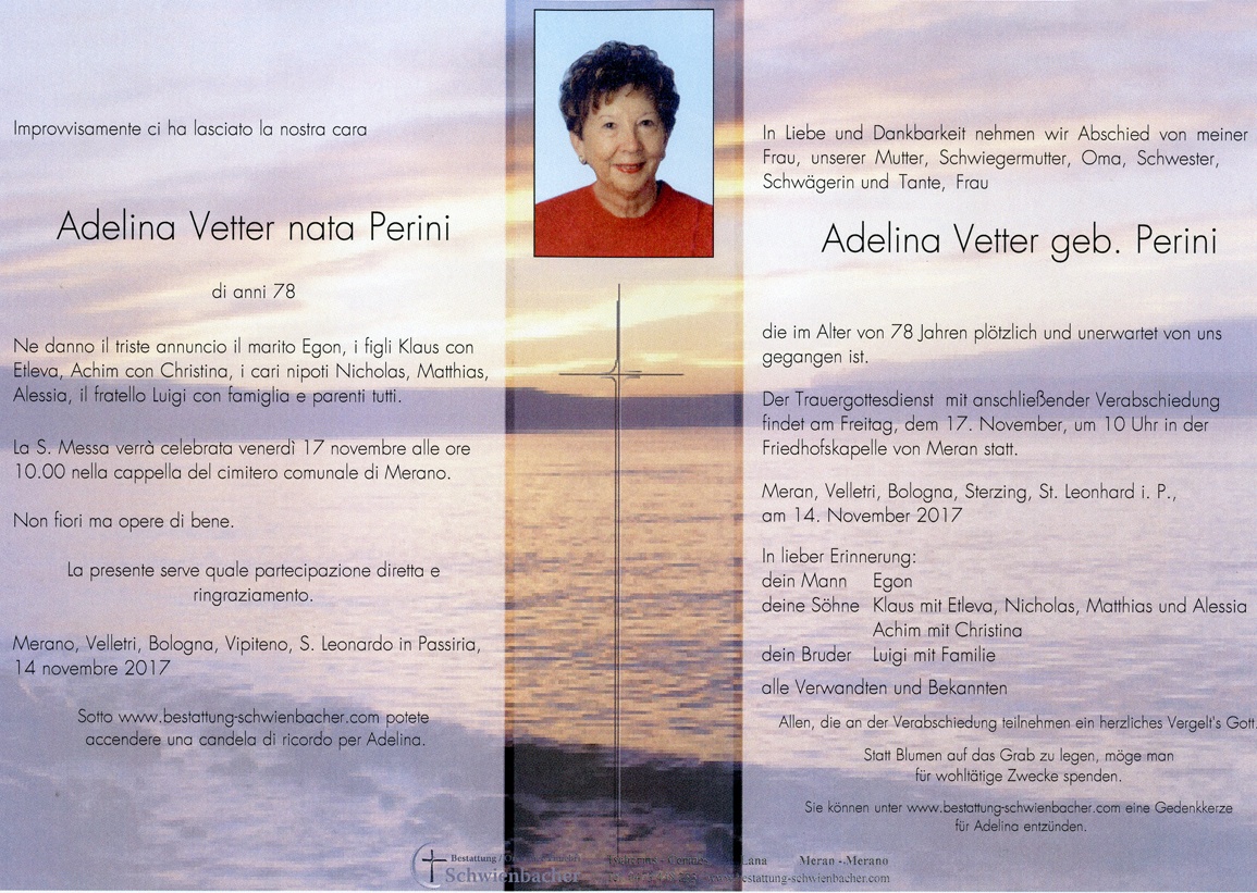 Parte: Adelina Vetter geb. Perini 